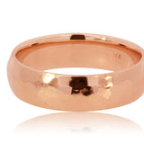 Hammered finish Men's Wedding Band 14KT Rose Gold