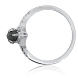 Salt & Pepper Diamond Ring 14KT White Gold –Accent Diamonds