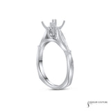 Flora - 14KT White Gold Princess Semi-Mount Engagement Ring