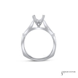 Flora - 14KT White Gold Princess Semi-Mount Engagement Ring