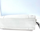 BALENCIAGA  Veau Soyeux Perforated Blackout Hardware S City White Motocross Perforated Bag