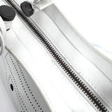 BALENCIAGA  Veau Soyeux Perforated Blackout Hardware S City White Motocross Perforated Bag