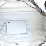 BALENCIAGA  Veau Soyeux Perforated Blackout Hardware S City White Motocross Perforated Bag
