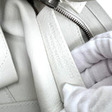 BALENCIAGA  Veau Soyeux Perforated Blackout Hardware S City White Motocross Perforated Bag