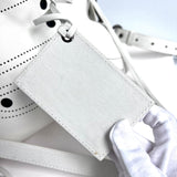 BALENCIAGA  Veau Soyeux Perforated Blackout Hardware S City White Motocross Perforated Bag