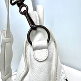 BALENCIAGA  Veau Soyeux Perforated Blackout Hardware S City White Motocross Perforated Bag