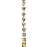 Lab Grown Diamond Bracelet 14K Yellow Gold  Pear Shape Diamonds Tennis Style