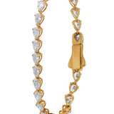 Lab Grown Diamond Bracelet 14K Yellow Gold  Pear Shape Diamonds Tennis Style