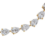 Lab Grown Diamond Bracelet 14K Yellow Gold  Pear Shape Diamonds Tennis Style