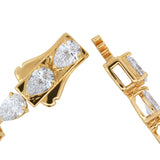 Lab Grown Diamond Bracelet 14K Yellow Gold  Pear Shape Diamonds Tennis Style