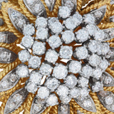 14K Two-Tone Gold Vintage Diamond Brooch & Pendant | Estate Fine Jewelry Vintage flour design