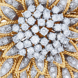 14K Two-Tone Gold Vintage Diamond Brooch & Pendant | Estate Fine Jewelry Vintage flour design