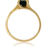 14K Yellow Gold Emerald-Cut Green Tourmaline Ring | Gemstone | Classic Modern Design