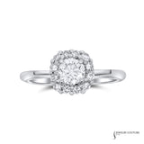 Clematis - 18KT White Gold Round Diamond Engagement Ring