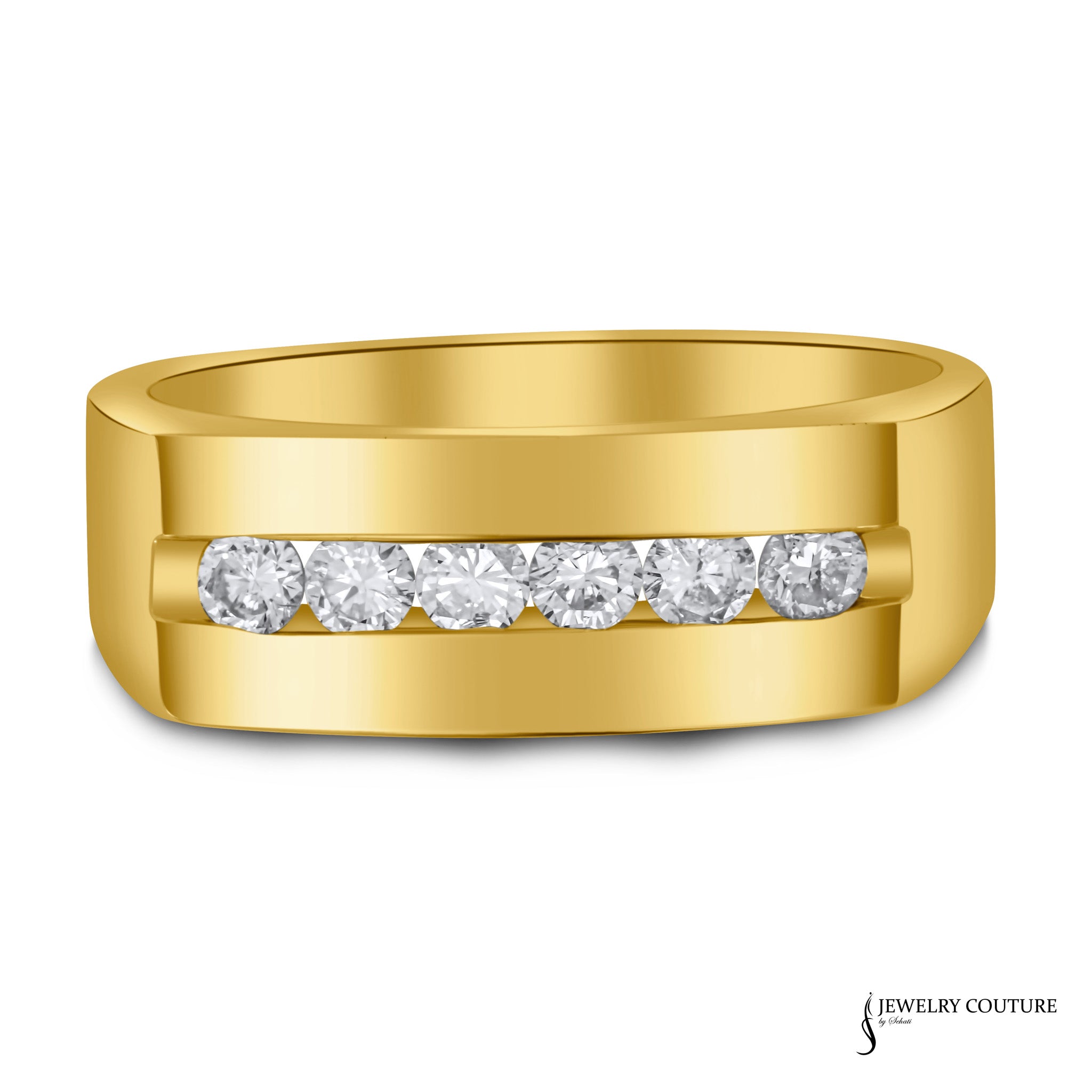 Oxalis - 14KT Yellow Gold and Diamond Men's Wedding Band – Jewelry Couture Oxalis - 14KT Yellow Gold and Diamond Men's Wedding Band – Jewelry Couture