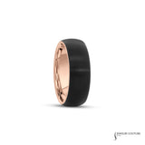 Privet - Tungsten Carbide Men's Wedding Band with Yellow Gold Accents