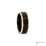 Toi - Titanium Men's Wedding Band with Yellow Gold Accents