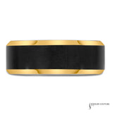 Toi - Titanium Men's Wedding Band with Yellow Gold Accents