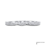 Begonia - 18KT White Gold Diamond Curved Women's Wedding Band