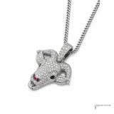 Icebox Goat Pendant 14k White Gold with 20" Chain Pre-Owned
