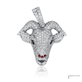 Icebox Goat Pendant 14k White Gold with 20" Chain Pre-Owned