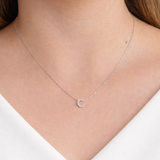 Initial “C” Pendant Necklace 14K White Gold Diamond | Diamonds | 17.4” Chain