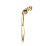 Gabriel & Co. Janay 14K Yellow Gold Curved Sapphire and Diamond Anniversary Band - view 4