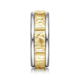 John Hammered Station 14K White Rose Gold Wedding Band