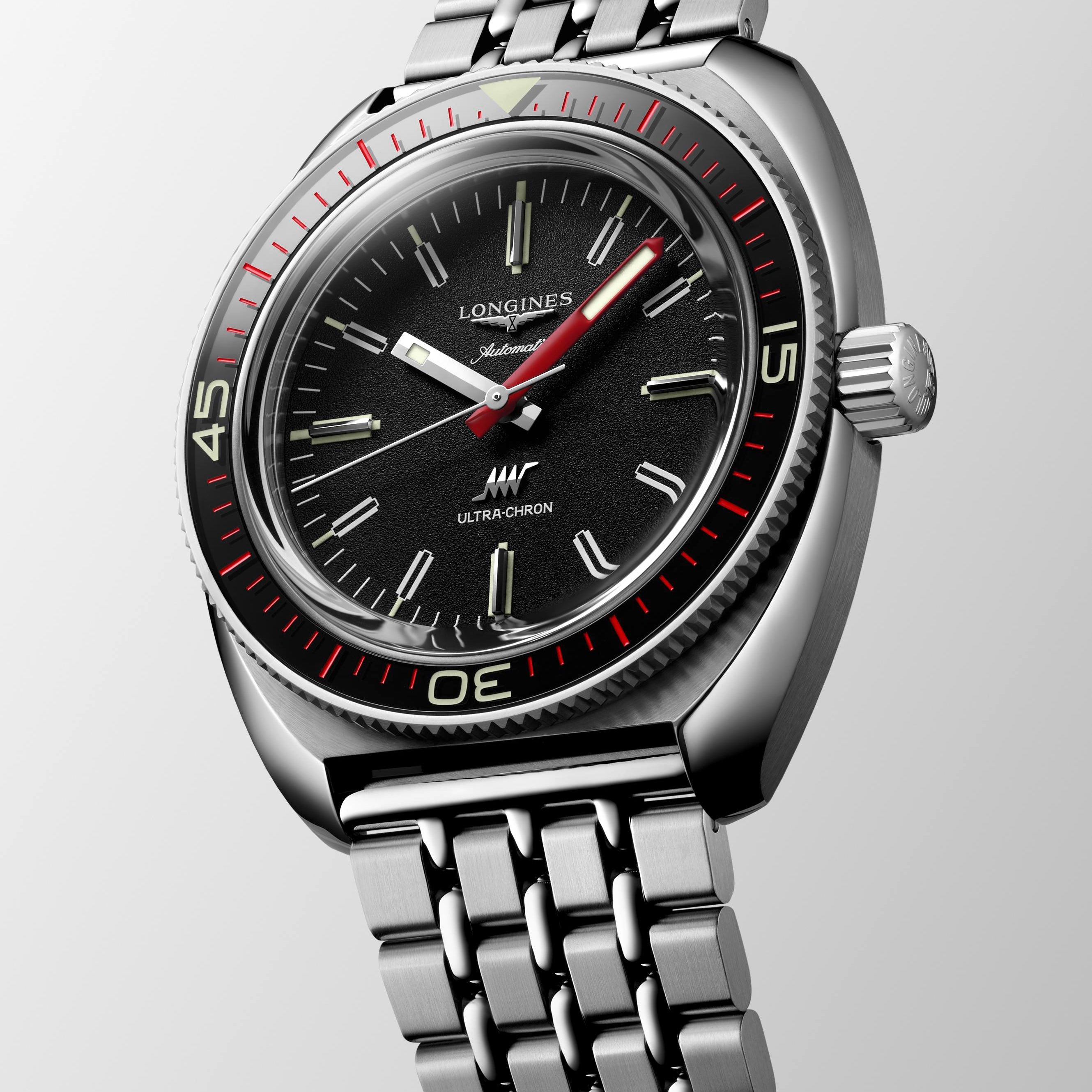 Longines Ultra-Chron L2.836.4.52.6 43mm High-Frequency Swiss Automatic Dive Watch