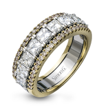 Simon G. LP1875 asscher diamond anniversary band in white and yellow gold