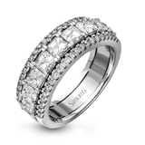 Simon G. LP1875 asscher and round diamond anniversary band in 18K white gold