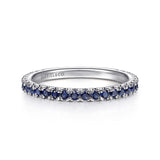 14K White Gold Sapphire Stackable Ring