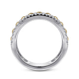 14K White-Yellow Gold Bujukan Diamond Wide Band Ring