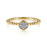 14K Yellow Gold Bujukan Diamond Cluster Ring