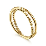 14K Yellow Gold Bujukan Criss Cross Ring