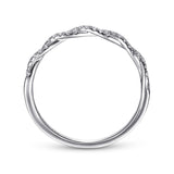 14K White Gold Twisted Diamond Band Ring