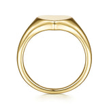 14K Yellow Gold Engravable Heart Signet Ring In-Store