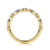 14K Yellow Gold Diamond Marquise Shape Bujukan Stackable Ring