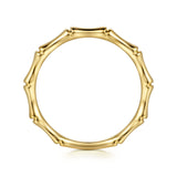 Stackable Ring 14K Yellow Gold Bamboo Shape