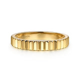14K Yellow Plain Gold Diamond Cut Stackable Ring In-Store