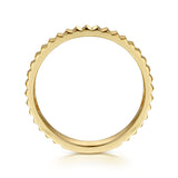 14K Yellow Plain Gold Diamond Cut Stackable Ring In-Store