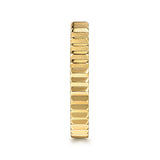 14K Yellow Plain Gold Diamond Cut Stackable Ring In-Store