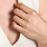 14K Yellow Plain Gold Diamond Cut Stackable Ring In-Store