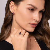 14K White Yellow Gold Diamond and Amethyst Open Ring In-Store