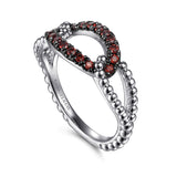 925 Sterling Silver Garnet Bujukan Link Ladies Ring In-Store