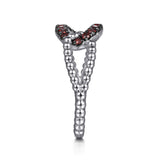 925 Sterling Silver Garnet Bujukan Link Ladies Ring In-Store