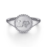925 Sterling Silver Diamond Bujukan LOVE Medallion Ladies Ring Available In-Store