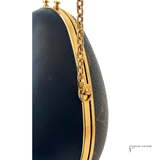 Louis Vuitton Egg Minaudière Monogram Canvas Brown Leather Crossbody Bag w Gold Chain | Authentic Pre-Owned LV Egg Case