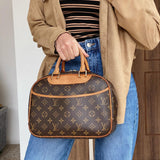 Louis Vuitton Trouville Monogram Handbag Canvas Brown Pre-owned