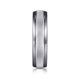 Mens Alternative 6mm Round Tantalum and 14K White Gold Band